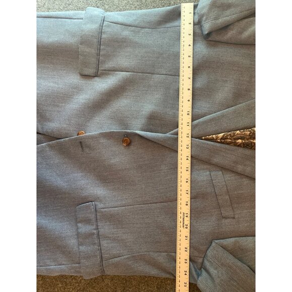 Ralph Lauren Mens 44L Solid Blue Sport Coat Two-Button Lightweight Jacket Blazer - Picture 13 of 16